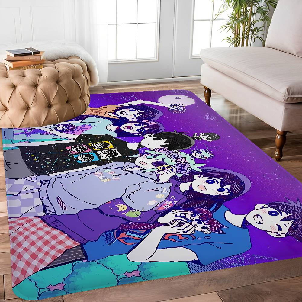 Anime Omori Badezimmermatte Anti-Rutsch Wasserabsorbierend Langes Streifenkissen Schlafzimmer Matte Willkommens-Fußmatte