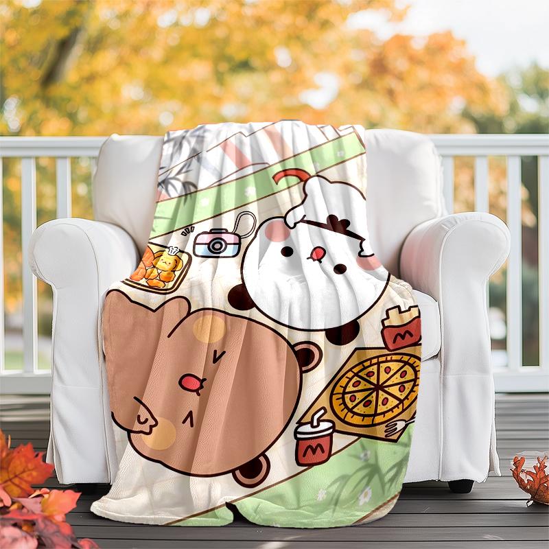 Bubu Dudu Theme Printed Blanket - Perfect for Couch, Bed, Travel & Outdoor Use | Machine Washable, Cozy & Durable.
