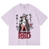 230 Gsm 100% Cotton One Piece V79 Luffy Film Red Print Unisex Heavy Cotton T Shirt
