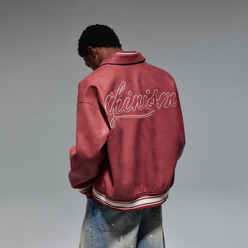 

CHINISM Men s Retro Baseball Jacket L