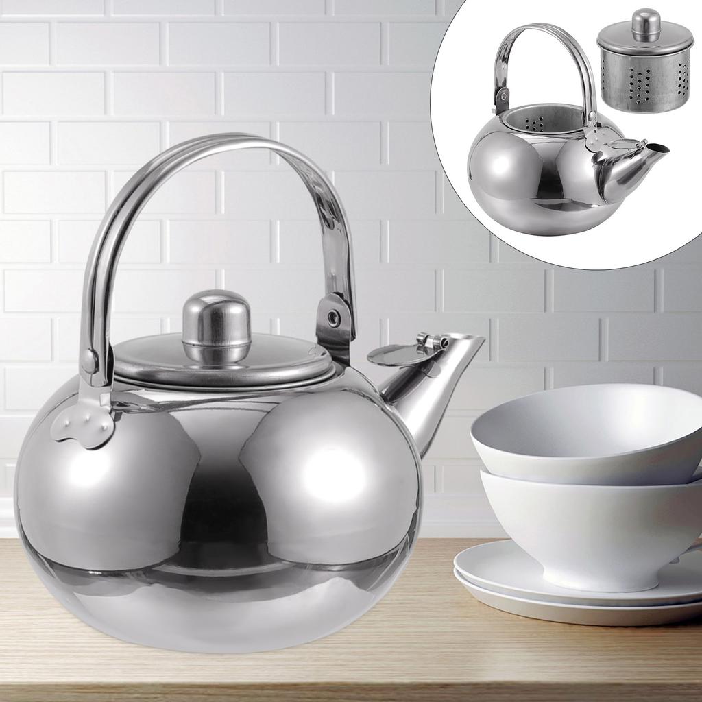 1Pcs Teapot Large Capacity Stainless Steel Thickened Tea Kettle Portable Home Use Filter Strainer Teapot Tea Kettle