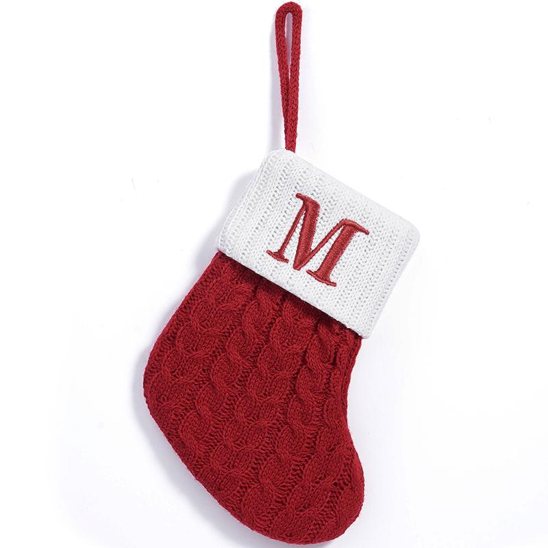 Christmas Beautiful Christmas Stockings Gift Bags Letters Candy Bag Decorations Red