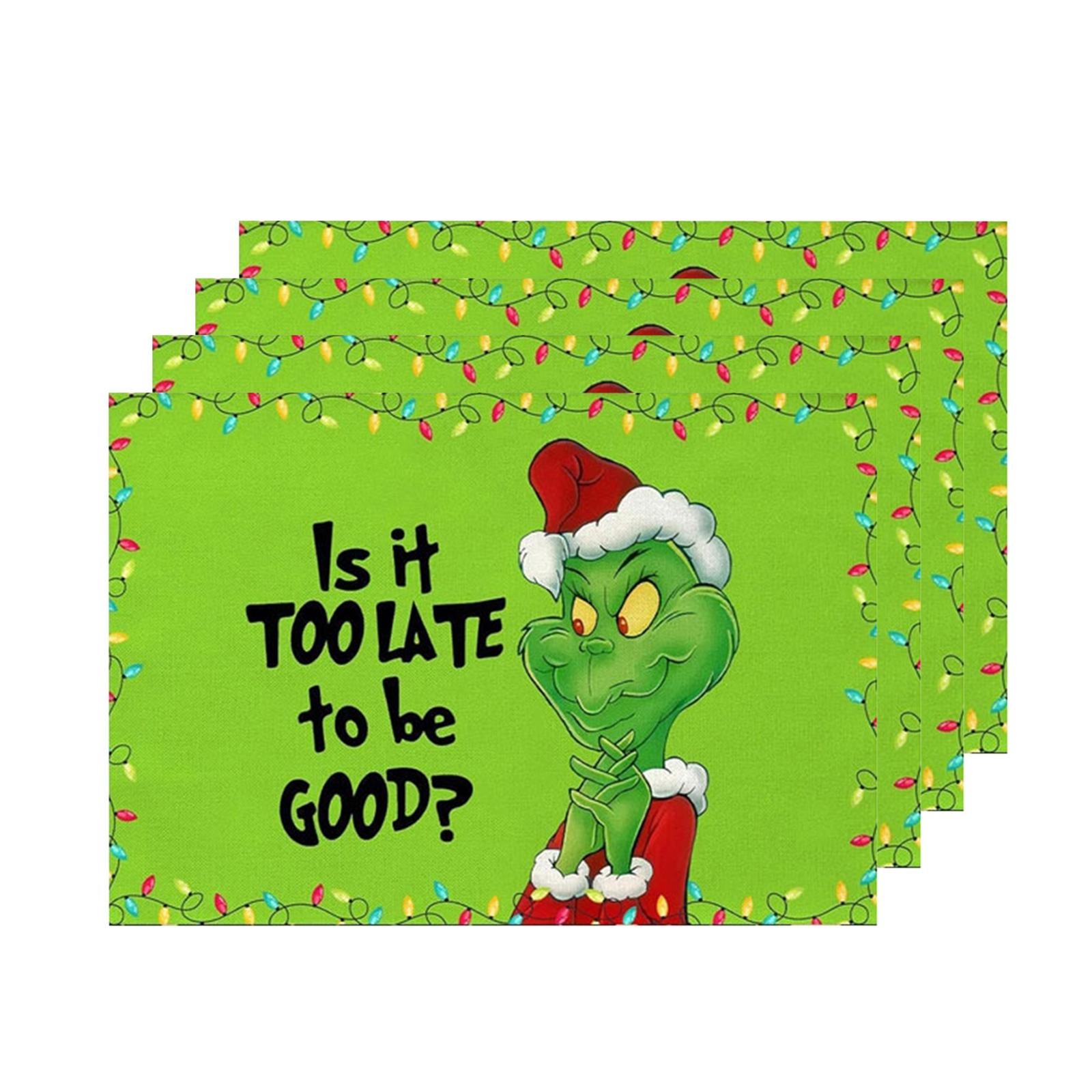 

Christmas Tree Christmas Mat 4-piece Set Mat Holiday Party Christmas Table Decoration. One Size