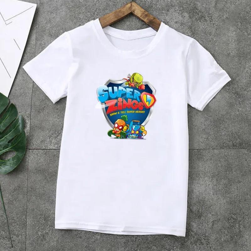 Summer Fashion Unisex T-shirt Cute Los Super Zings Series 4 Cartoon Kids T-Shirts Short Sleeve Print Boys Girls Tops