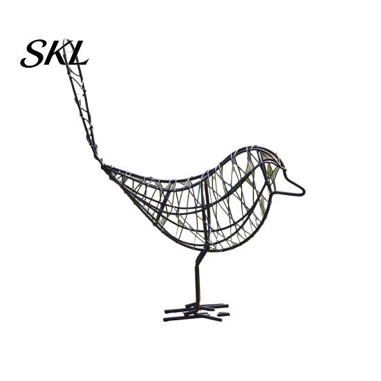 Handcrafted Iron Bird Figurine Wire Figurine, Minimalist Hollow Metal Sculpture, Stable Desk Accessory Rustproof Tabletop Decor for Bookshelf,