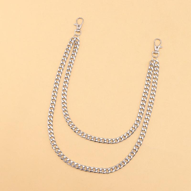 Chaîne de taille Punk Unisexe Porte-clés Long à Poche Légère pour Étudiant Port Quotidien Accessoire Anti-perte