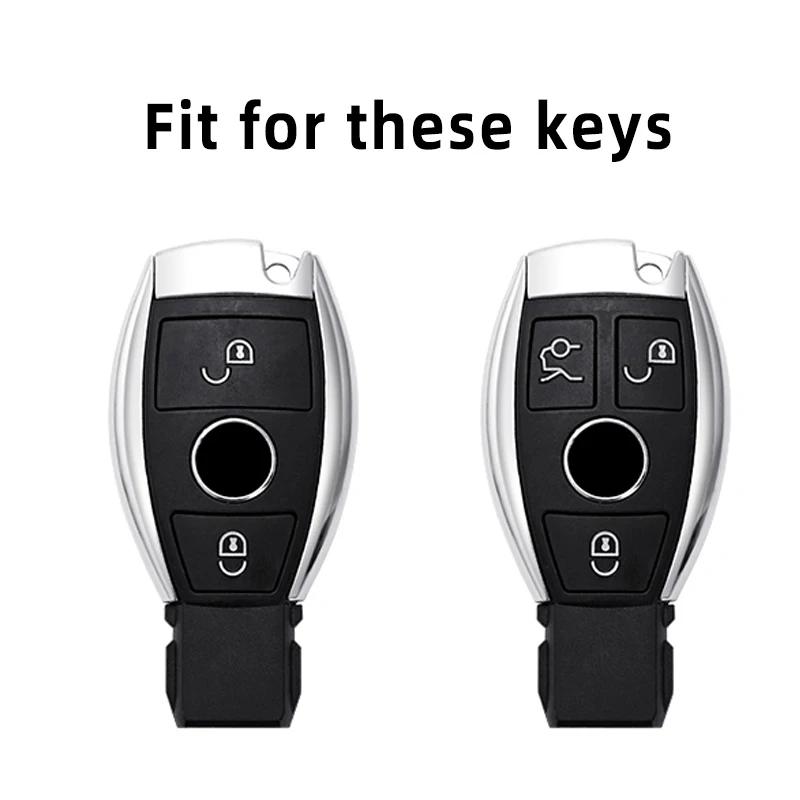 Car Key Case Cover Key Bag Accessories For Mercedes Benz A B C S Class Amg Gla Cla Glc W176 W221 W204 W205 Shell Fob Keychain
