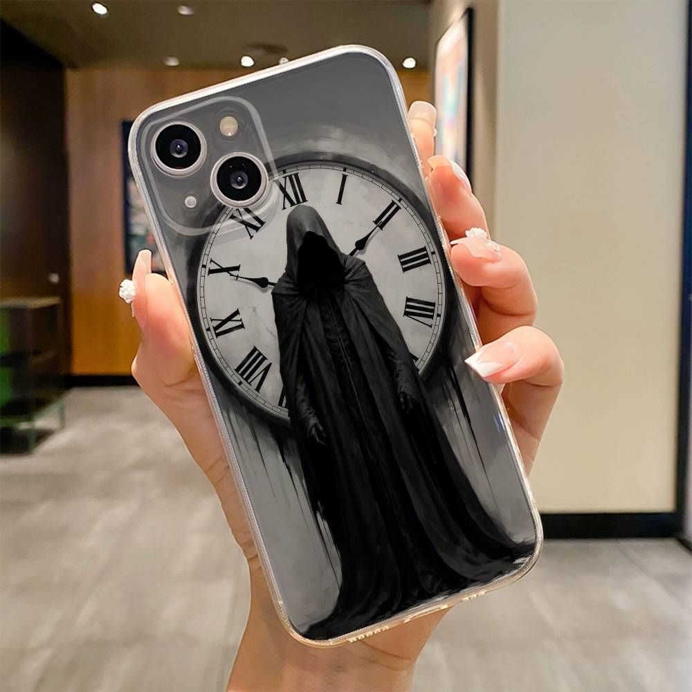 Skull Skeleton Grim Reaper Phone Case For iPhone 17 16e 16 15 14 13 12 11mini Pro Max X XR XSMAX 8 7 Air Plus Soft Cover