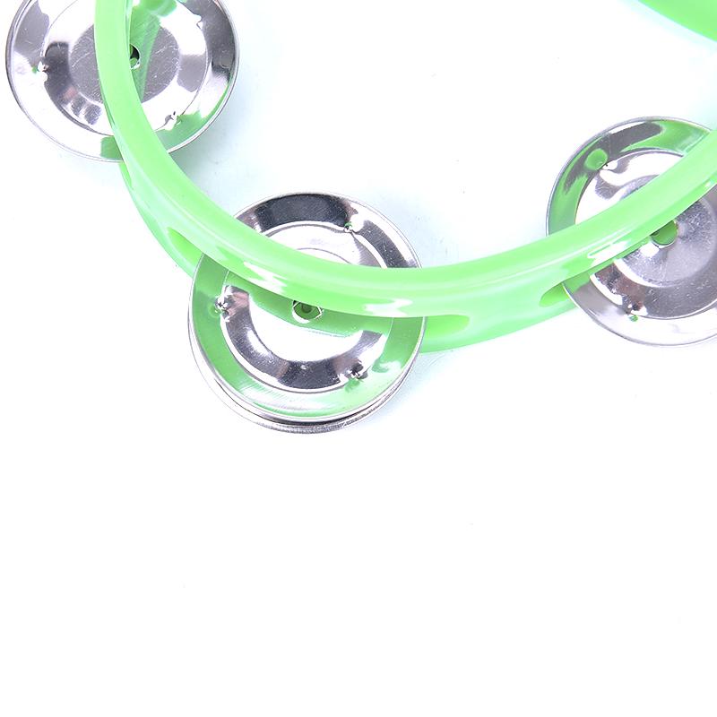 Hand Held Tambourine Metal Bell Plastic Percussion For Ktv Party Kid Game Toy