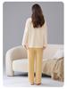 Women's Pure Cotton Pajamas with Chest Pad - Long Sleeve, Plus Size, for Autumn/Winter. Wearable Outdoors, Loose Fit Homewear.