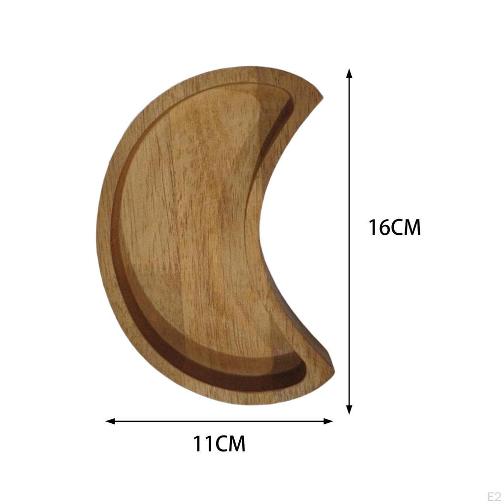 Serviertablett aus Holz Platte Praktische Heimdeko Halbmondförmig Obst