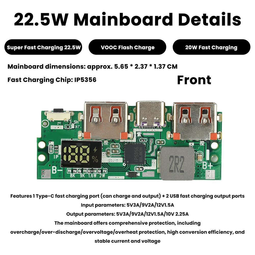 PD22.5W  Battery Storage Box Quick Charge DIY Power 1260110  Bank Case Electronic Kit