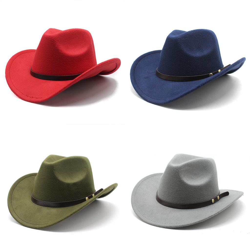 Western Cowboy Hat For Men And Women With Felt Material Sun Protection Summer Accessory