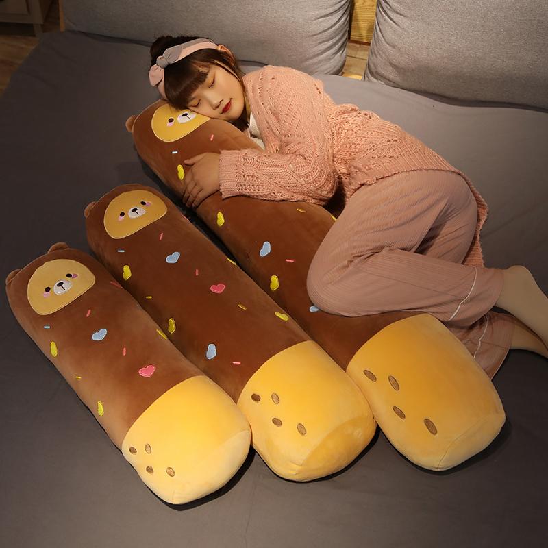 Kawaii Stuffed Long Pillow Bear Pig Penguin Rabbit Plush Toy Soft Animal Toys Cushion for Birthday Gifts