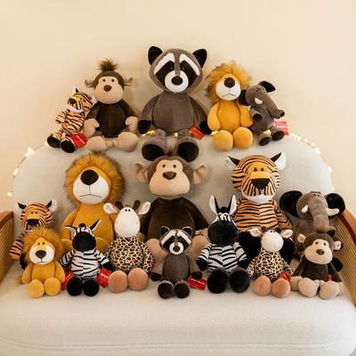 25-35cm Jungle Animals Plush Soft Stuffed Doll Rabbit Dog Elephant Lion Tiger Raccoon Monkey Kawaii Plush Children Birthday Gift