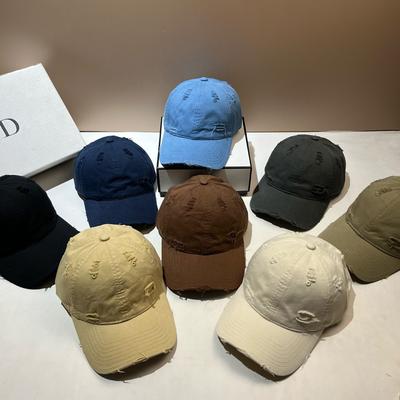 Spring and Summer New Personalized Ripped Baseball Cap Fashionable Couple Exquisite Cotton Cap Outdoor Shading and Sun Protection