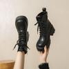 British style thick-soled heightening Martin boots women's autumn and winter new small thin versatile locomotive short boots