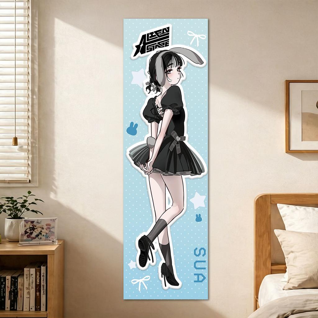 A-Alien Stage Ivan & Mizi Bunny Girl Long Tapestry, Vertical Anime Wall Hanging For Bedroom, Door, Otaku Room Decor