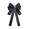 Black Lace Bow Tie Brooch with Pearl Rhinestone - French Chic Versatile Lapel Pin