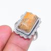 Natürlicher Leopardenhaut Edelstein 925 Sterling Silber Schmuck Ringgröße 7.5 ZS-1038