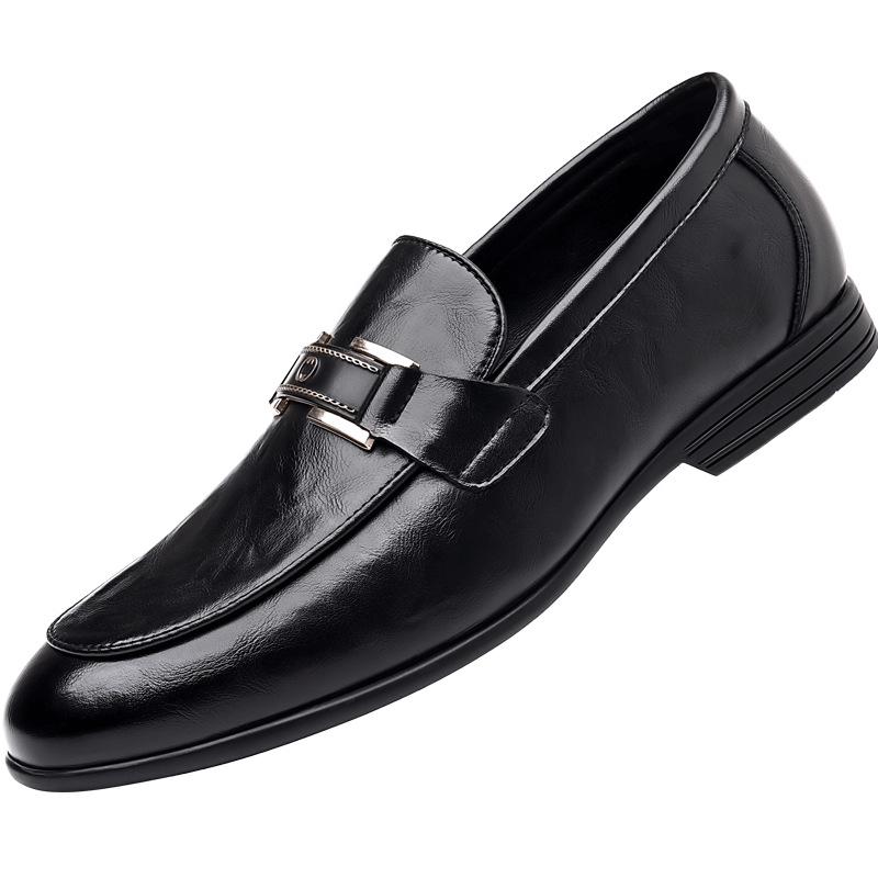 Herrenschuhe aus Leder für Herbst 2024, weiche Oberfläche, weiche Sohle, Britischer Stil, Doudou-Schuhe, Herren-Slipper, lässige Schuhe