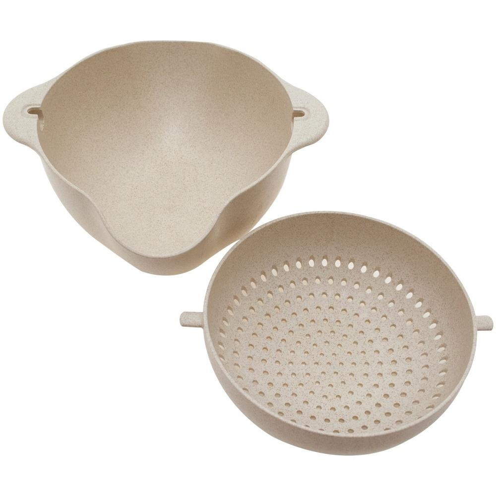 ECO Colander Bowl Set Nestable Design BPA Free Heat Resistant Kitchen Tool Food Safe Easy Storage 1.37qt 1.87qt