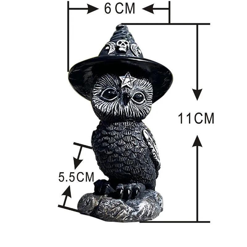Garden Witch Cat Sculpture Gothic Kitten Decoration Halloween Magic Cat Statue Resin Craft Ornament Home Outdoor Courtyard Decor