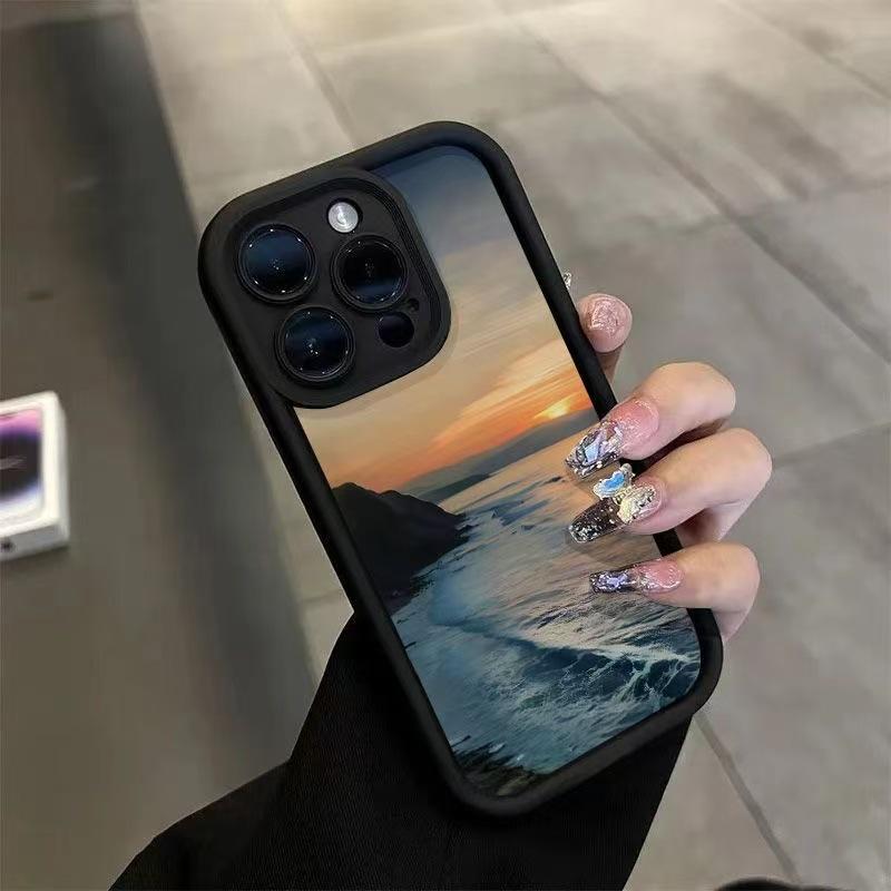 Sunset afterglow applies to iphone16pro mobile phone case Apple 15 personality 14 foreign trade 13promax new 12x