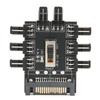 Fan Hub 3‑Pin Power Supply Integrated Adapter Cable 1 To 8 Splitter for Computer Cooling