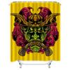 Tuniu Samurai Warrior Japanese Mask Shower Curtain Room Decor Wall Hanging Art Print Red Pink Decorative Curtain