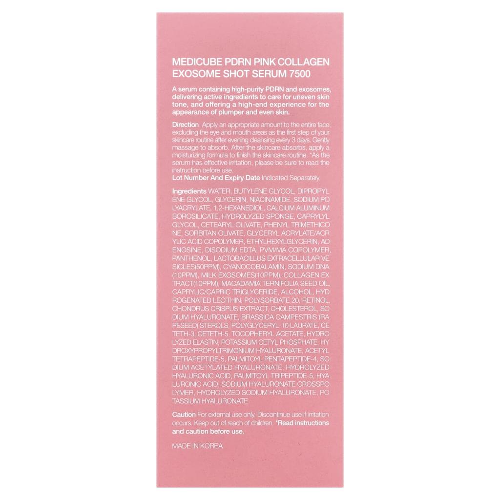 Medicube Siero PDRN Pink Collagen Exosome Shot 7500, 30ml (1,01 once fluide)