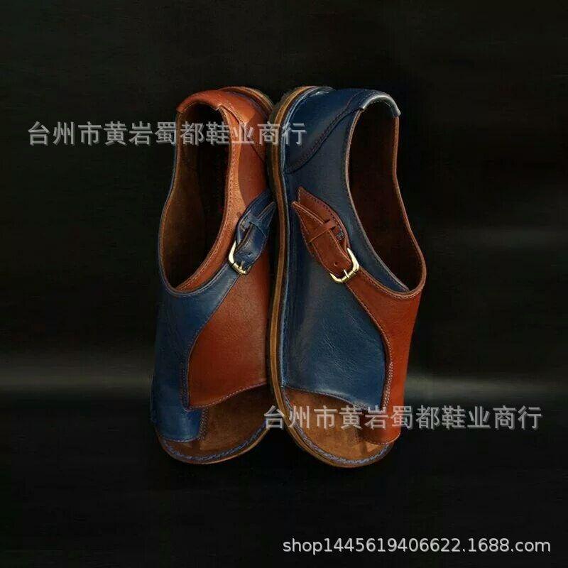 20 spring and summer new sandals women's hot sale fashion casual comfortable fashion solid color set toe large size flat women's sandals