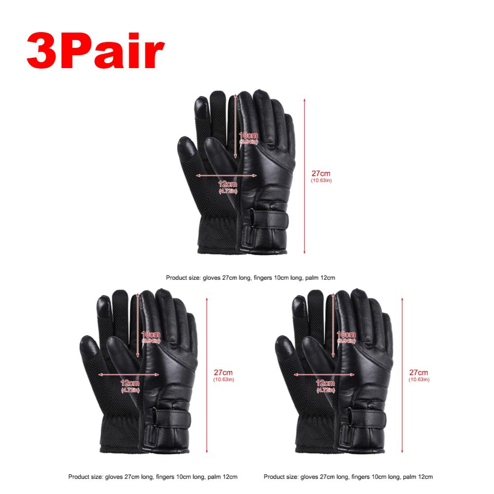USB-wiederaufladbare beheizbare Handschuhe Touchscreen Leder Winddicht Wasserdicht Warmer Handschuh für Outdoor Skifahren Radfahren Angeln Ohne Batterie