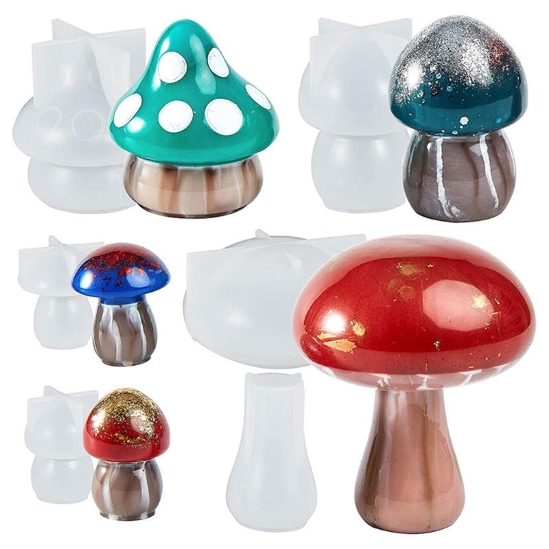 3D Mushroom Silicone Mold Mushroom Resin Mold Mushroom Epoxy Resin Casting Mold for DIY Soap Home Decors Scented Candle