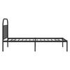 Metal Bed Frame with Headboard Black 100 x 190 cm