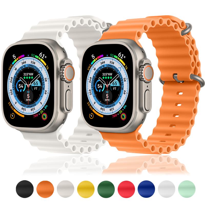Ocean Band für Apple Watch Ultra Strap Serie 8 7 6 5 4 3 Silikonarmband für iWatch 49mm 44mm 40mm 45mm 41mm 42mm 38mm Bänder