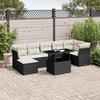 VidaXL Garden Lounge Set 8 Pcs with Cushions Black Wicker 3266746