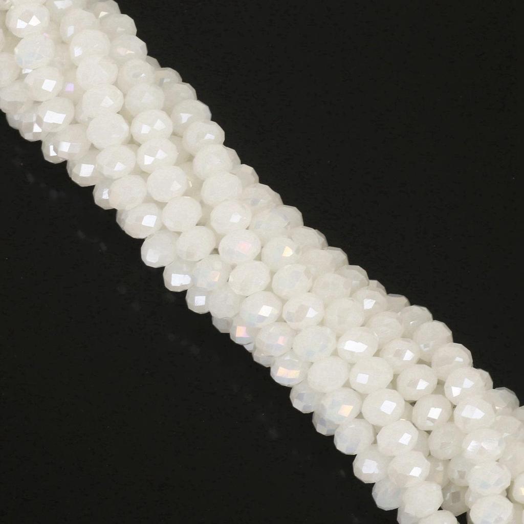 4mm Iridescent Glass Crystal Wheel Beads - Faceted Loose Abacus Beads for DIY Projects