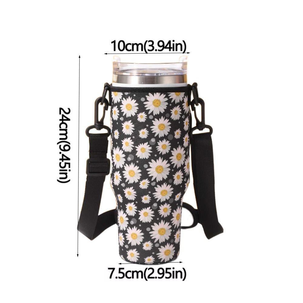 Adjustable Shoulder Strap Water Bottle Pouch Durable Multipurpose Insulated Mug Holder Women Lightweight for for 40Oz Handle Cup