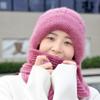 Squirrel Velvet Knit Windproof Hat & Scarf Combo - Adult Winter Fashion