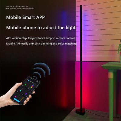 NEWSTYLE Smart RGBIC Corner Floor Lamp with Million DIY Colors and BT APP Control Music Sync Gaming Ambient Lamp for Party Decor