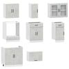 8 Piece Kitchen Cabinet Set Lucca Concrete Grey Wood Based Material