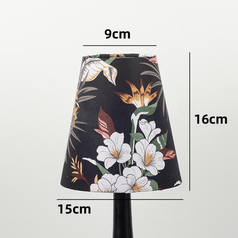 Rustic Floral Patterns Vintage Bedroom Hotel Bedside Table Lamp European Pleated Lampshade Floor Lamp Shade DIY Accessories