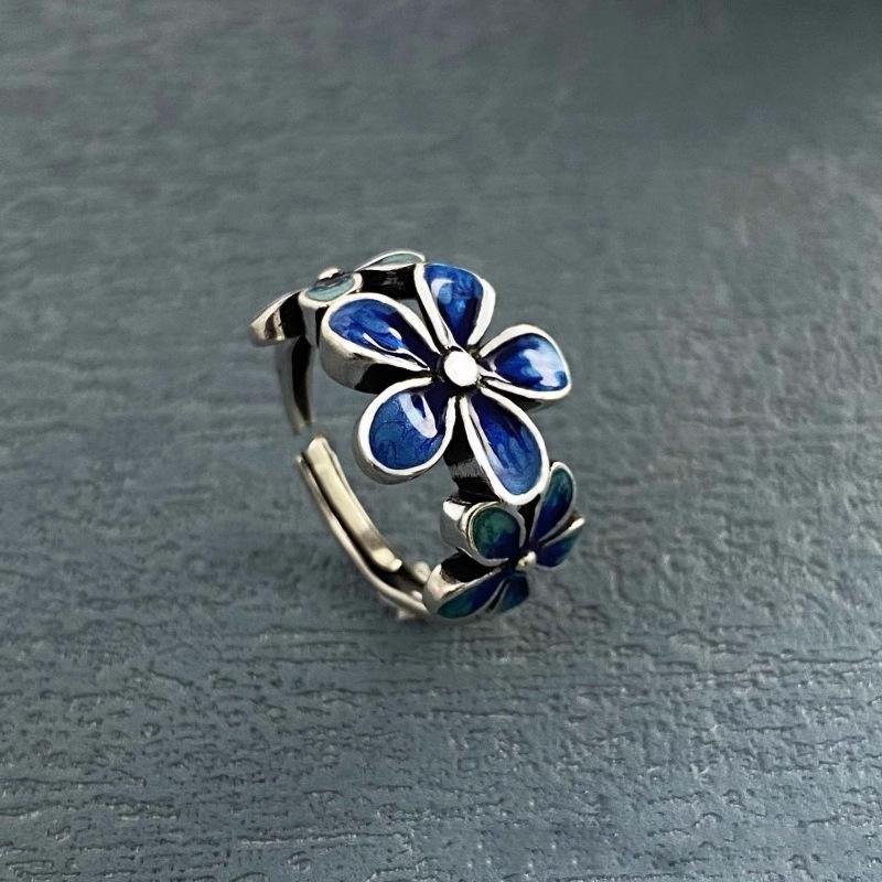 

Кольцо с цветочной эмалью Цзинтай - Свежее пасторальное эпоксидное модное кольцо