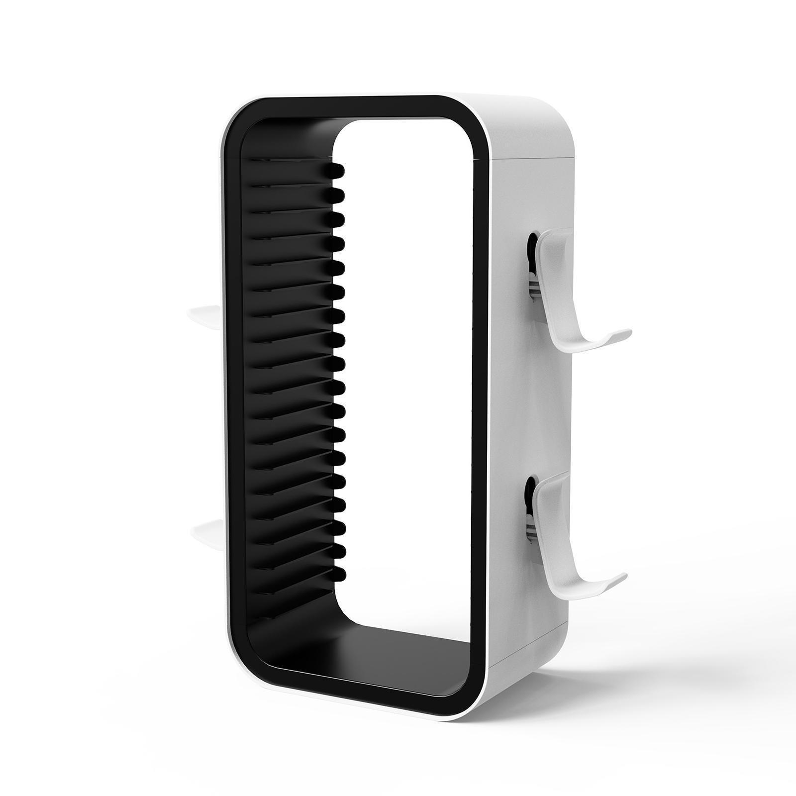 

Універсальна вежа-підставка для зберігання відеоігор для PS5/ PS4/ PS3/Switch/Xbox Series S&X/Xbox One, тримач для ігор, вертикальна вежа-підставка з 4 тримачами для контролерів 25*10*7cm чорний/білий