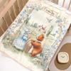 Newborn Cartoon Print Gauze Swaddle Blanket - Two-Layer Infant Wrap, Absorbent Bath Towel