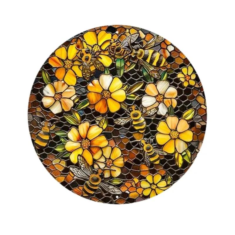 Vintage Botanical Dragonfly Bee Themed Metal Tin Sign HighDefinition Metal Tin Sign D Flat Products Design with Enhanced D