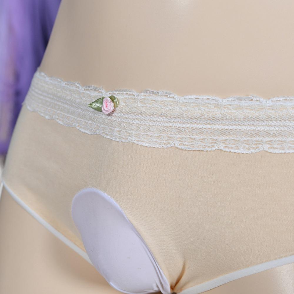 Qinghe Men's Egg-wrapped Briefs, Sexy Lace-edged Bows, Cute Shorts, Dummy Women's Boss Men's Underwear