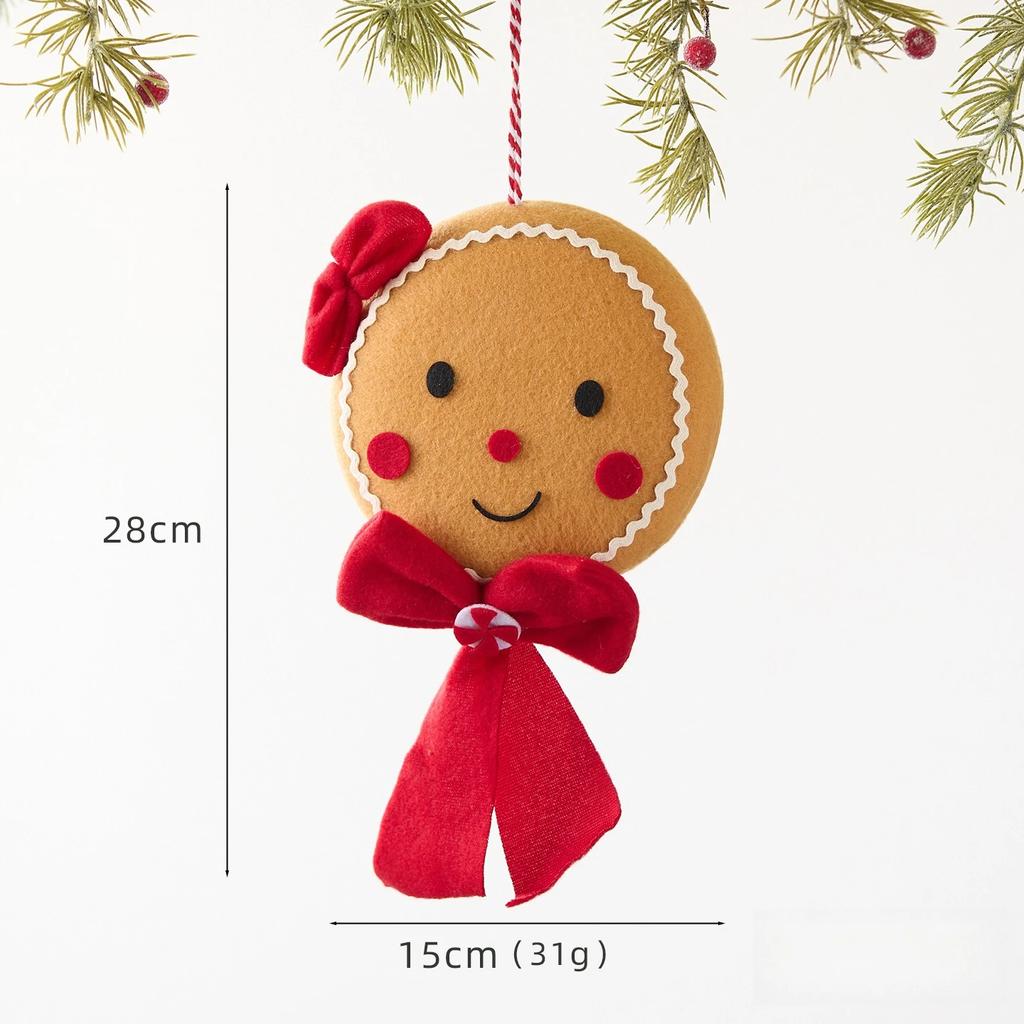1/4PCS Christmas Gingerbread Man with Bow Creative Tree Hang Festival Gift Birthday Party Decoration Props