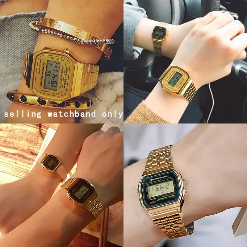 18mm Fine Steel Watchband for CASIO A158 / A159 / A168 /A169 /B650 /AQ230/ 700 Classic Small Square Silver Block  Metal Strap